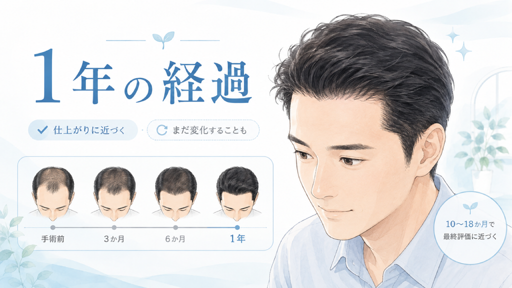 自毛植毛後1年の経過