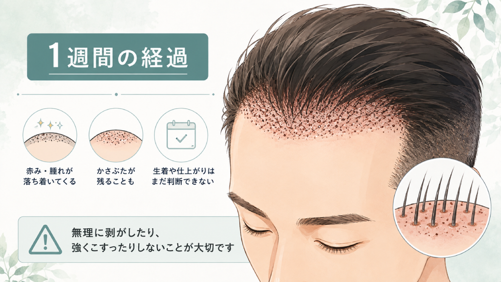 自毛植毛後1週間の経過