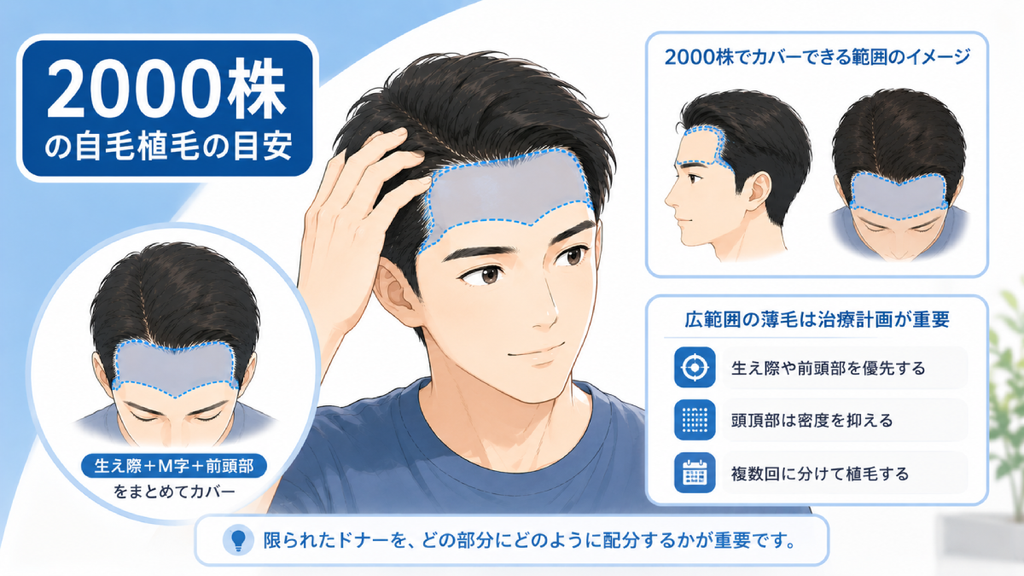 2000株の自毛植毛の目安