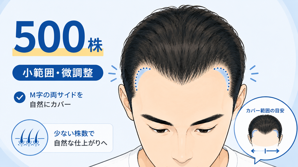 500株ではどこまで植毛できる？