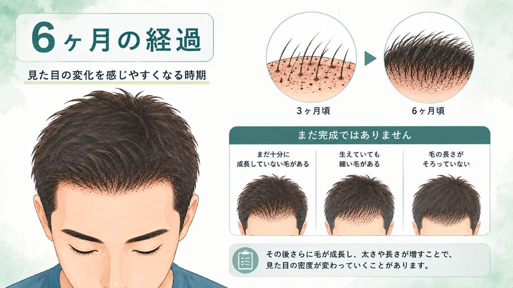 自毛植毛後6ヶ月の経過