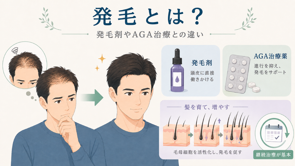 発毛とは?発毛剤やAGA治療との違い