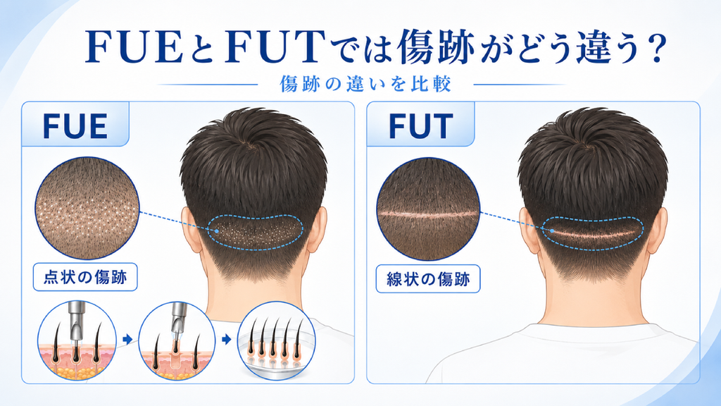 FUEとFUTでは傷跡がどう違う？