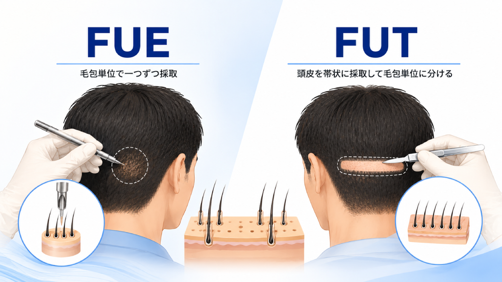 FUEとFUTの違いはドナーを採取する方法
