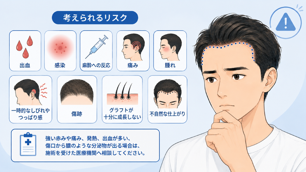 M字・生え際の自毛植毛で考えられるリスク