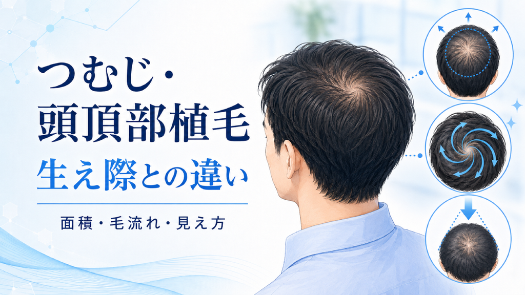 つむじ・頭頂部の植毛が生え際と異なる理由