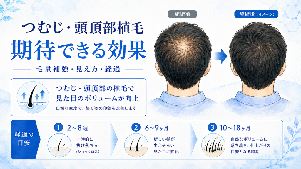 つむじ・頭頂部の自毛植毛にはどんな効果が期待できる？