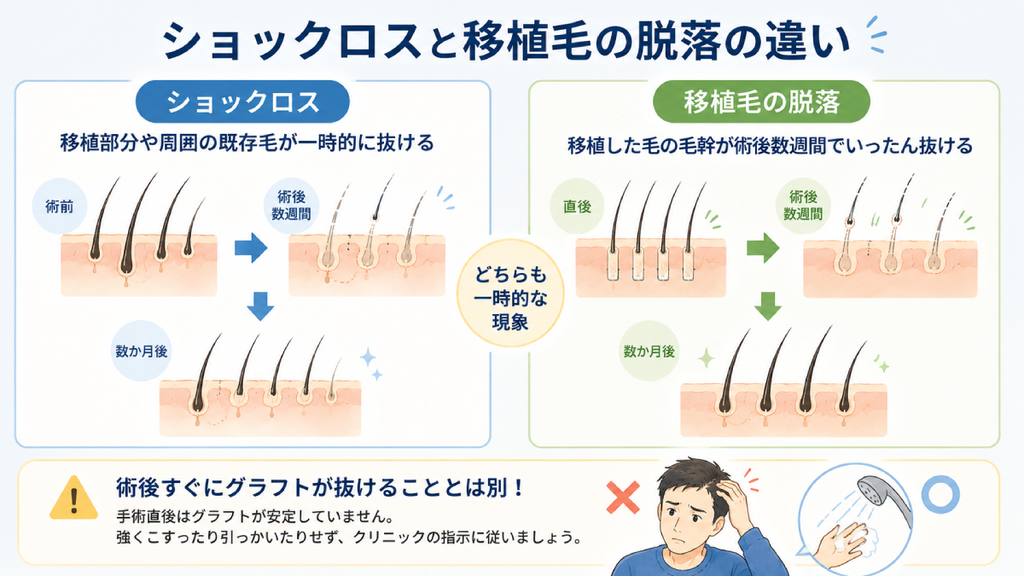 ショックロスと「移植毛が抜ける現象」は違う