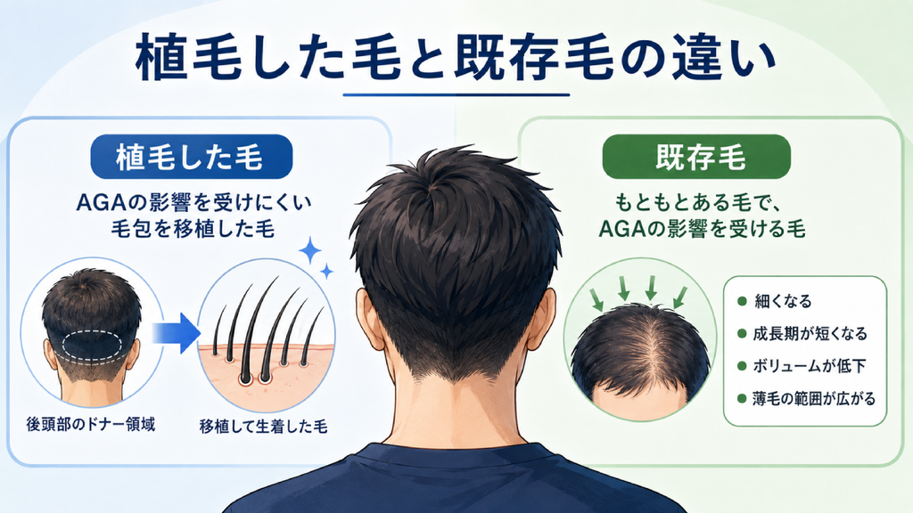 植毛した毛と既存毛は何が違う？