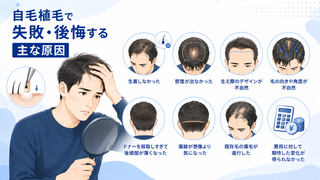 自毛植毛で失敗・後悔する主な原因