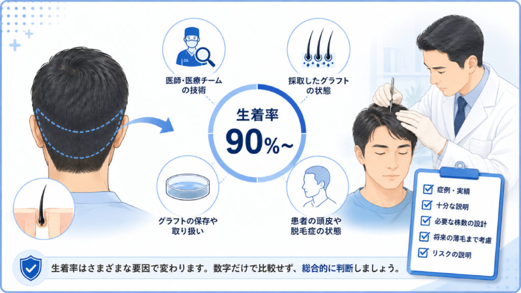自毛植毛の生着率・定着率はどのくらい？