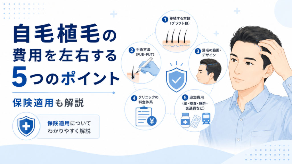 自毛植毛の費用を左右する5つのポイント