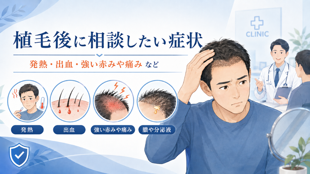 自毛植毛後に医療機関へ相談した方がよい症状