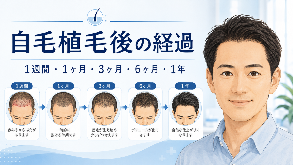 自毛植毛後の経過｜1週間・1ヶ月・3ヶ月・6ヶ月・1年
